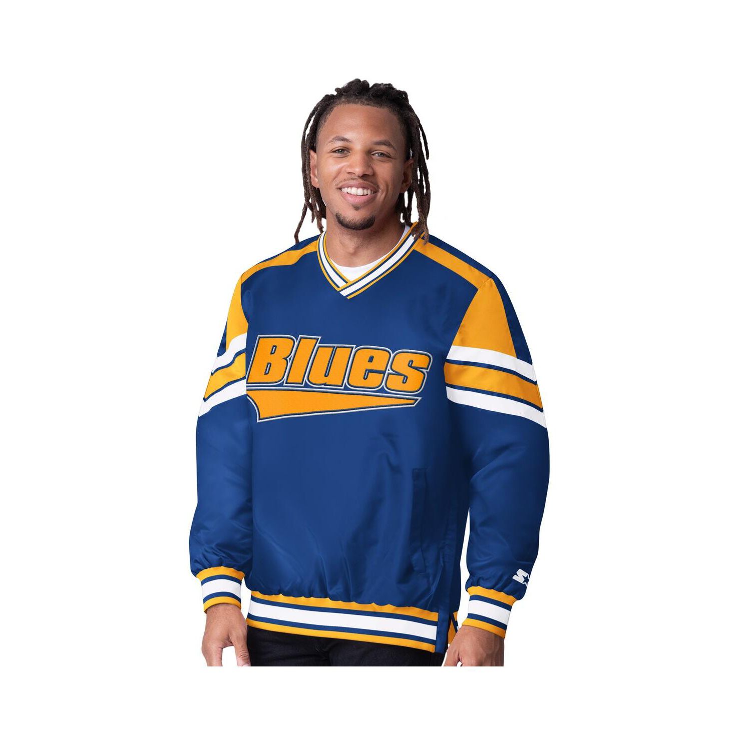 Men's Blue St. Louis Blues Reliever V-Neck Pullover Jacket