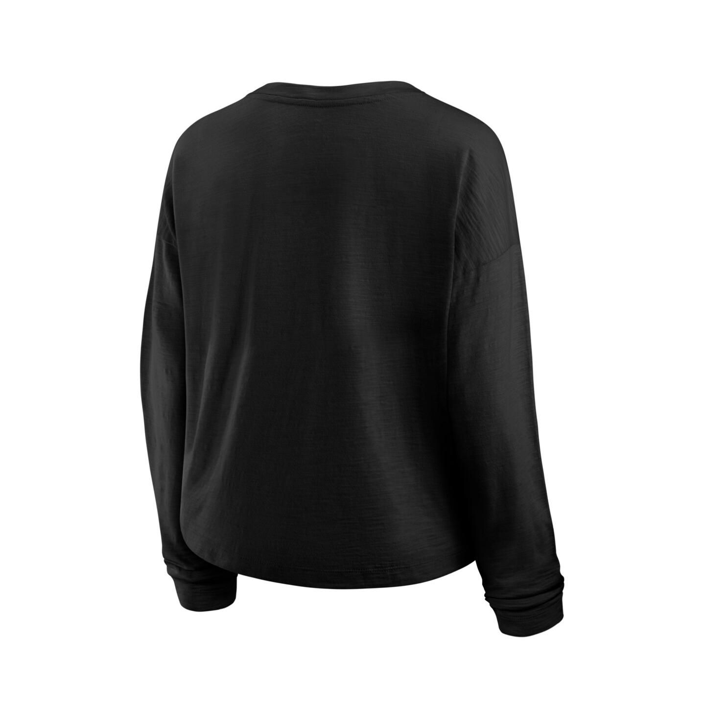 Женская футболка Fanatics Black Boston Bruins Oversized All Out Effort Long Sleeve Henley — фото 3
