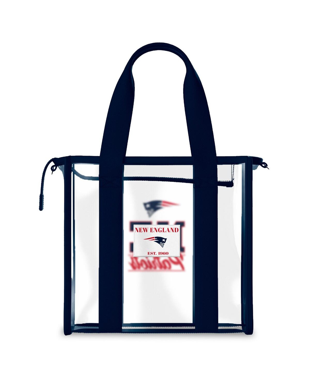 Wear By Erin Andrews New England Patriots Stadium Team Color Trim Tote Bag In Transparent