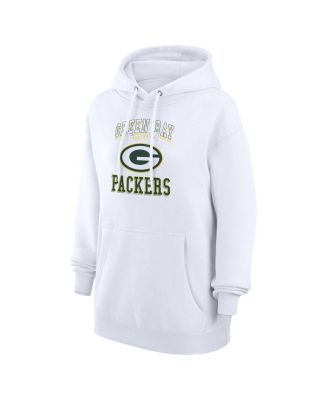Women's White Green Bay Packers Team Logo Graphic Fleece Tri-Blend Pullover Hoodie