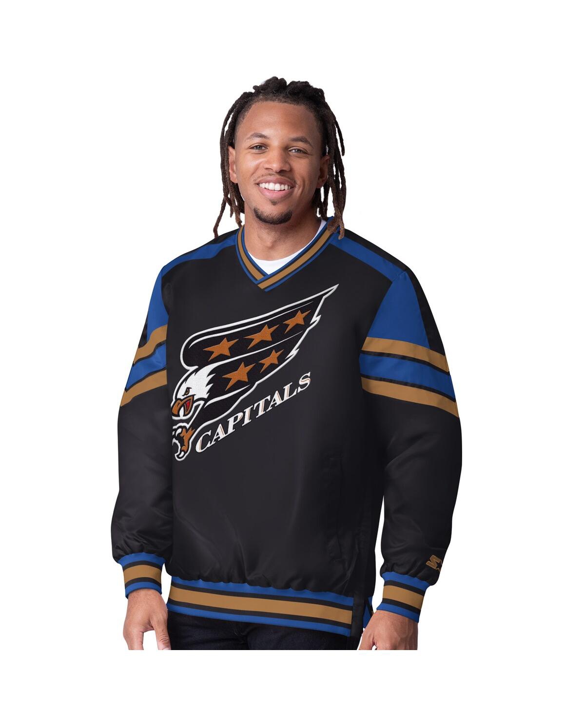 Starter Men's Black Washington Capitals Reliever V-Neck Pullover Jacket