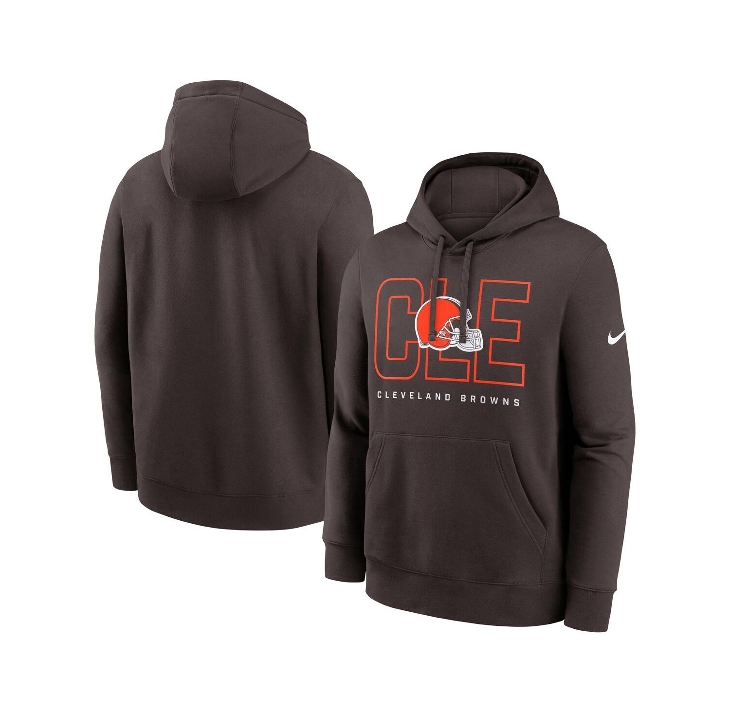 Men's Brown Cleveland Browns Busted Play Club Fleece Pullover Hoodie