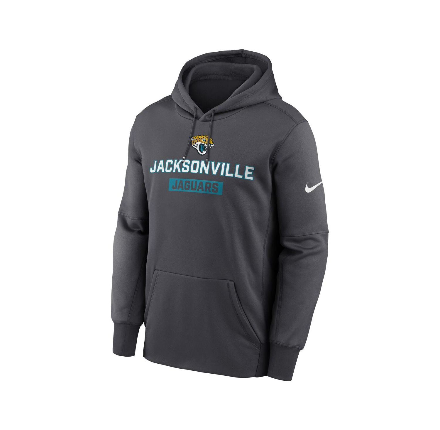 Men's Anthracite Jacksonville Jaguars Toss Sweep Performance Pullover Hoodie