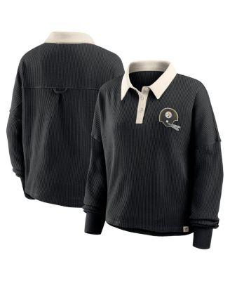 Fanatics - Women's Black Pittsburgh Steelers Oversized Hometown Premium Thermal Long Sleeve Shirt