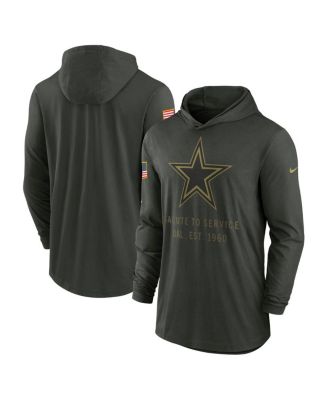 Nike - Men's Forest Green Dallas Cowboys 2025 Salute to Service Sideline Dri-FIT Lightweight Hooded Pullover