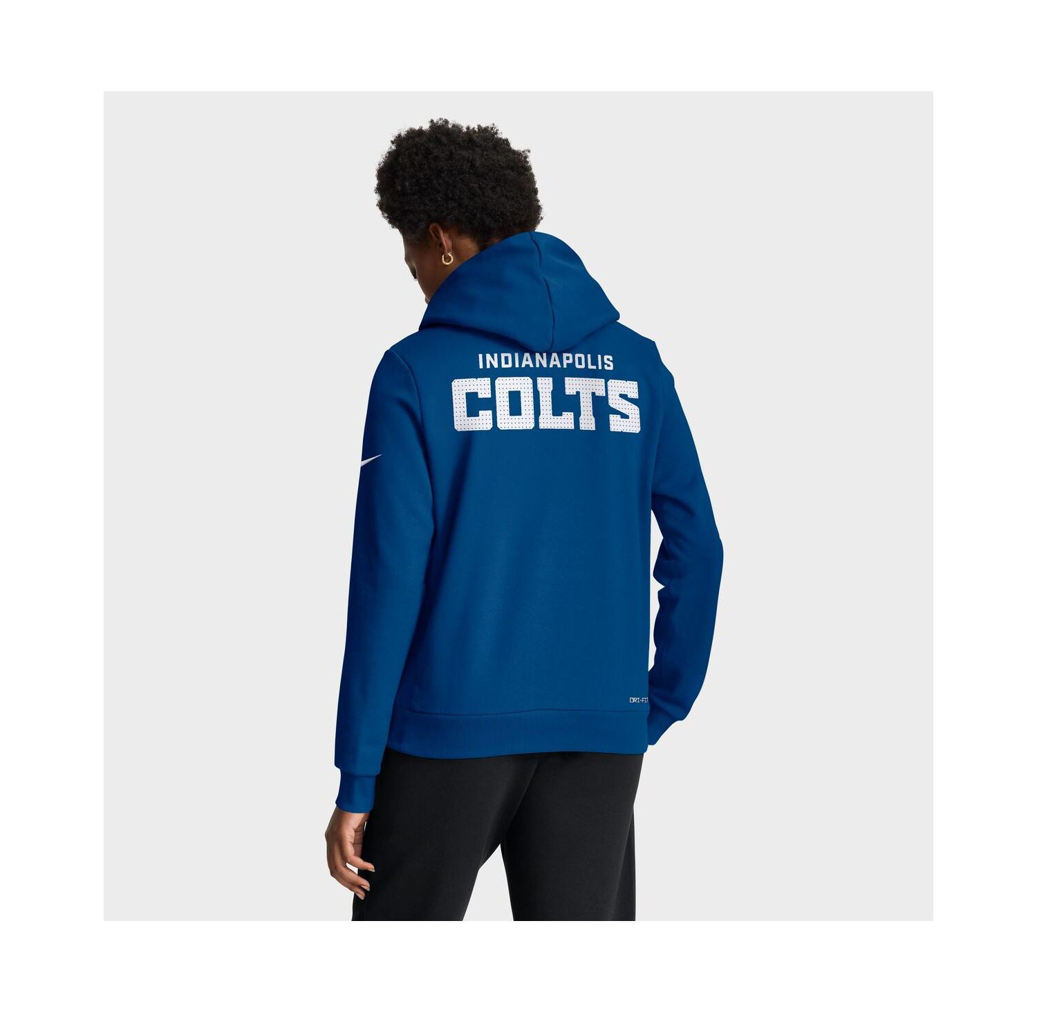 Women's Royal Indianapolis Colts Sideline Standard Issue Initial Home Dri-FIT Hoodie