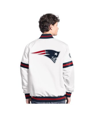 Men's&nbsp;White New England Patriots Scout Full-Snap Varsity Jacket