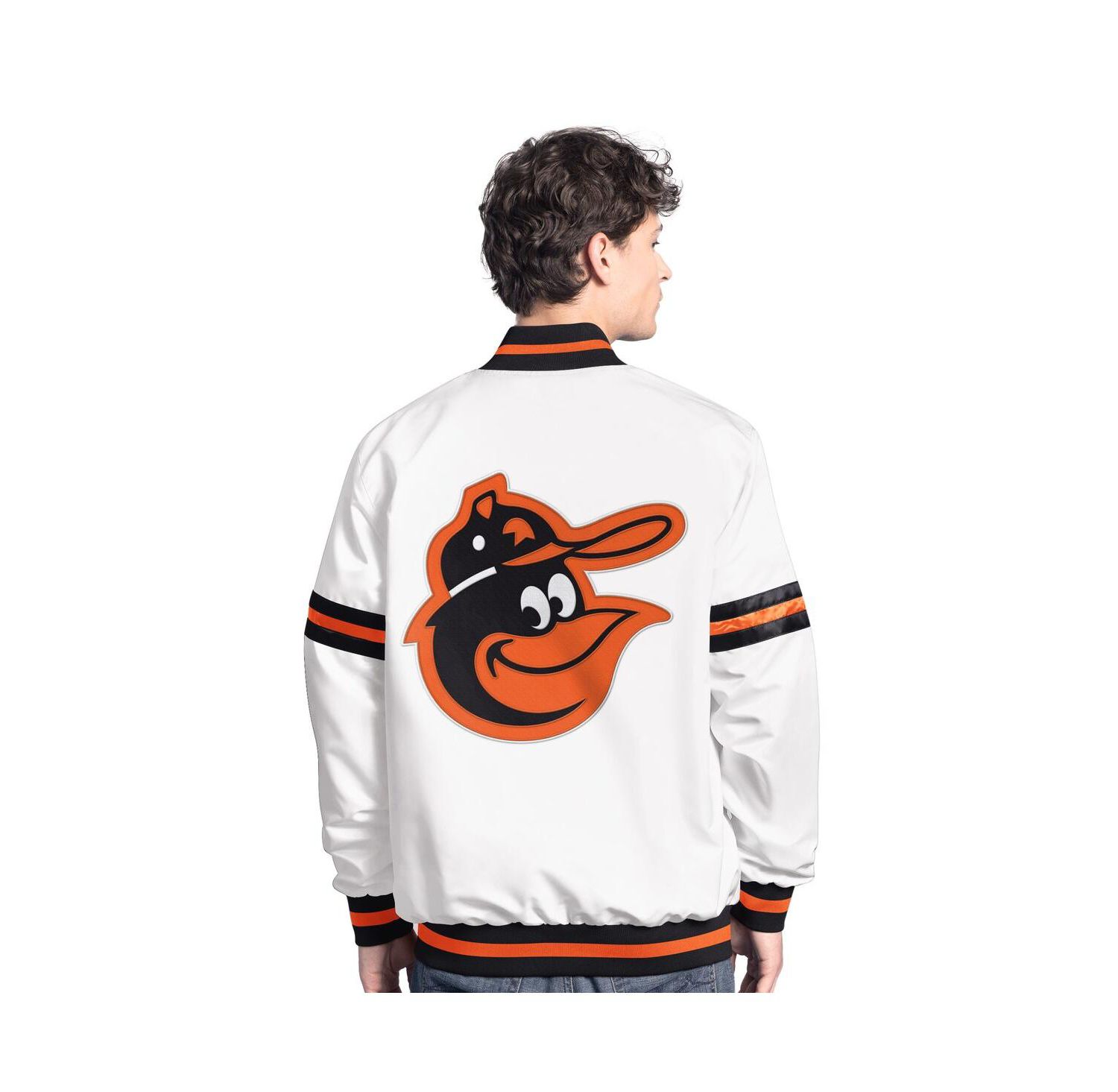 Men's White Baltimore Orioles Cooperstown Scout Full-Snap Varsity Jacket