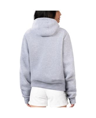 Women's Heather Gray Philadelphia Eagles Flowers Team Logo Graphic Fleece Pullover Hoodie