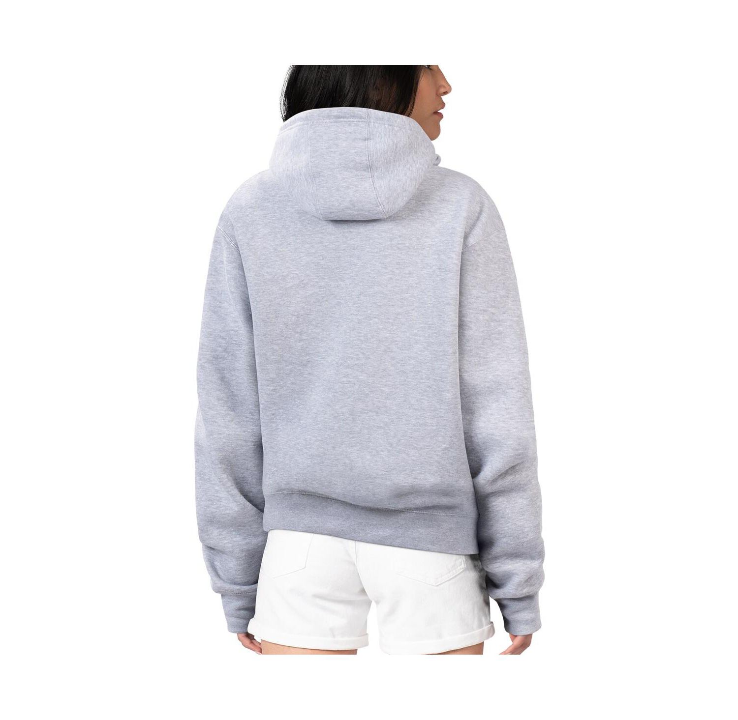 Women's Heather Gray Philadelphia Eagles Flowers Team Logo Graphic Fleece Pullover Hoodie