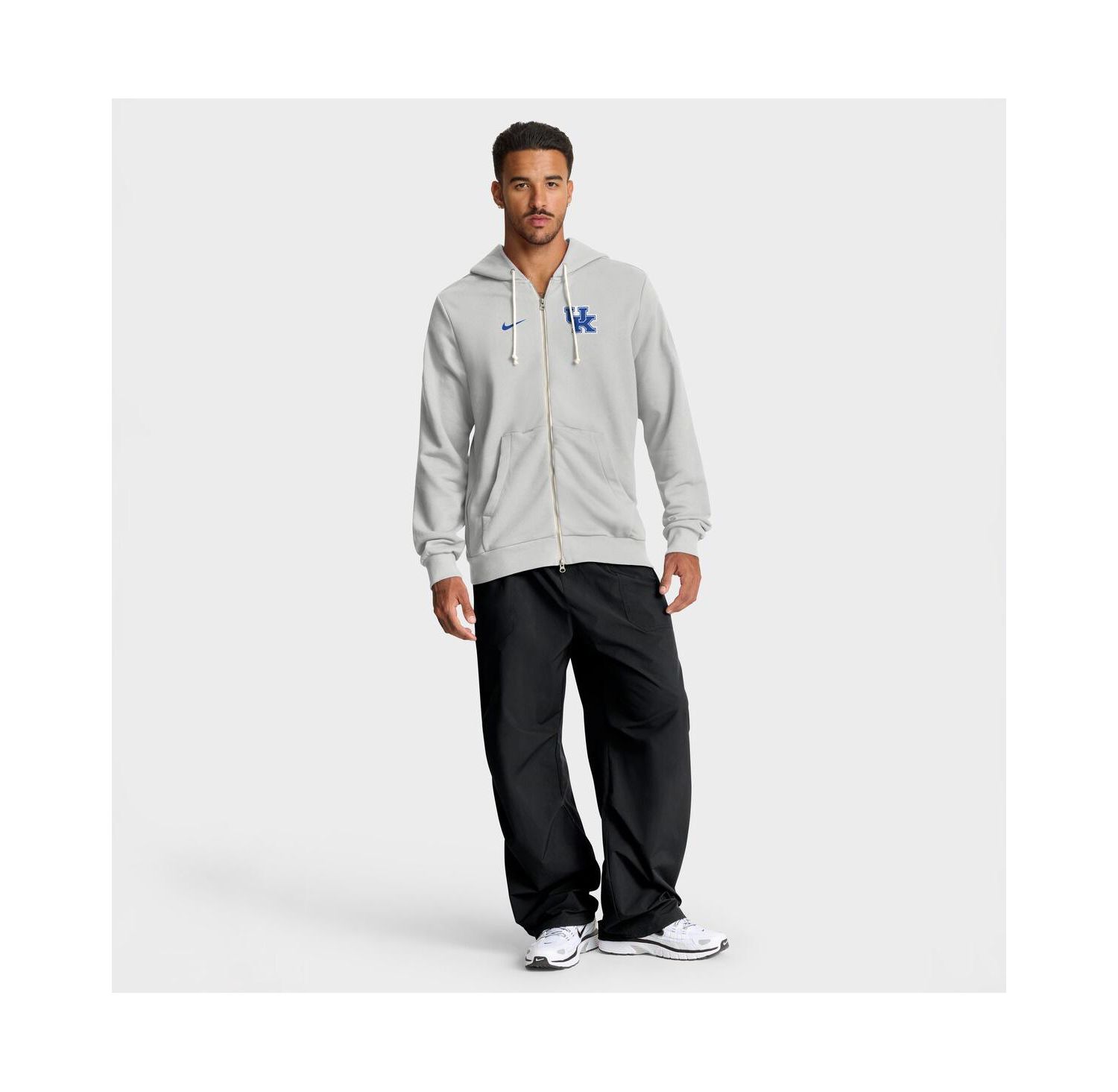 Men's Gray Kentucky Wildcats 2025 Sideline Standard Issue Dri-FIT Full-Zip Hoodie