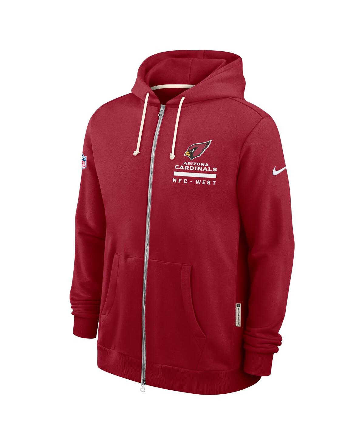 Nike Men's Cardinal Arizona Cardinals Sideline Standard Issue Utility Player Dri-fit Full-Zip Hoodie