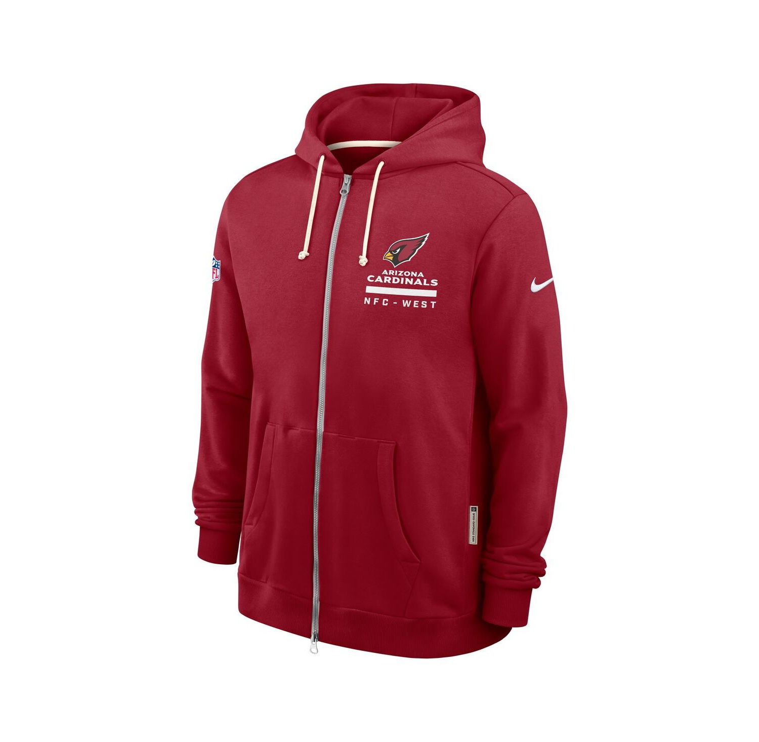 Men's Cardinal Arizona Cardinals Sideline Standard Issue Utility Player Dri-FIT Full-Zip Hoodie