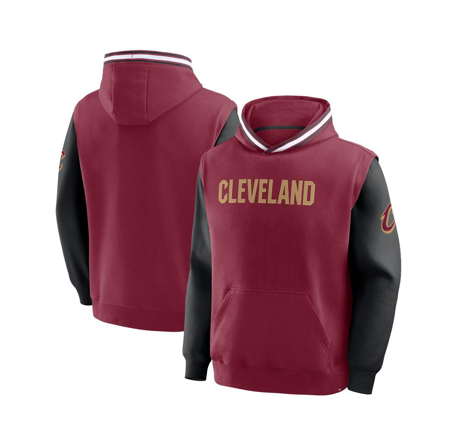 Men's Wine/Black Cleveland Cavaliers Half Court Shot Clock Fastbreak Hoodie