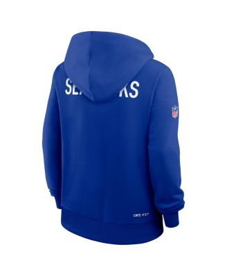 Women's Royal Seattle Seahawks Throwback Sideline Standard Issue Dri-FIT Hoodie