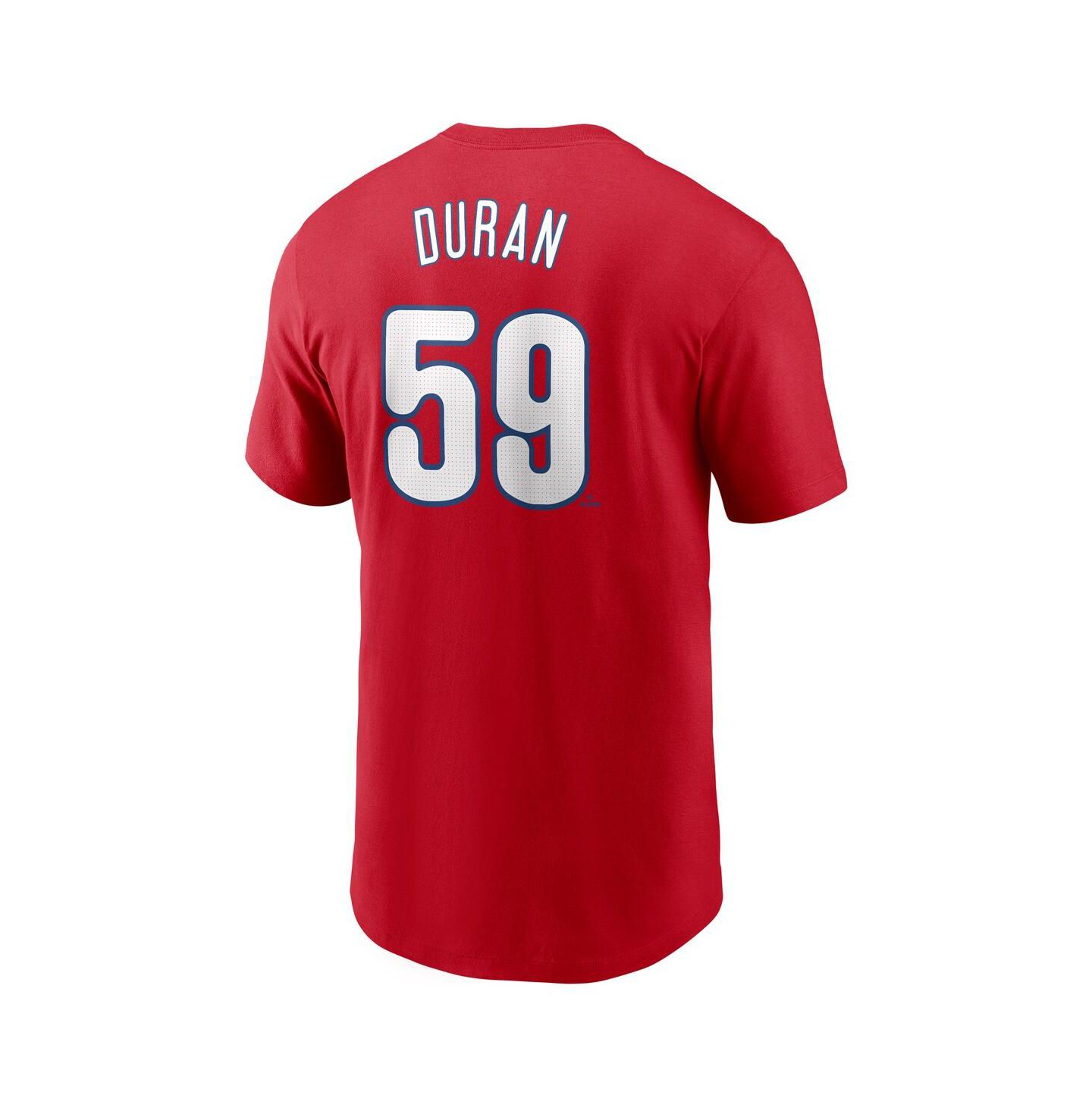 Мужская футболка Nike Jhoan Duran Red Philadelphia Phillies Fuse Name & Number — фото 3