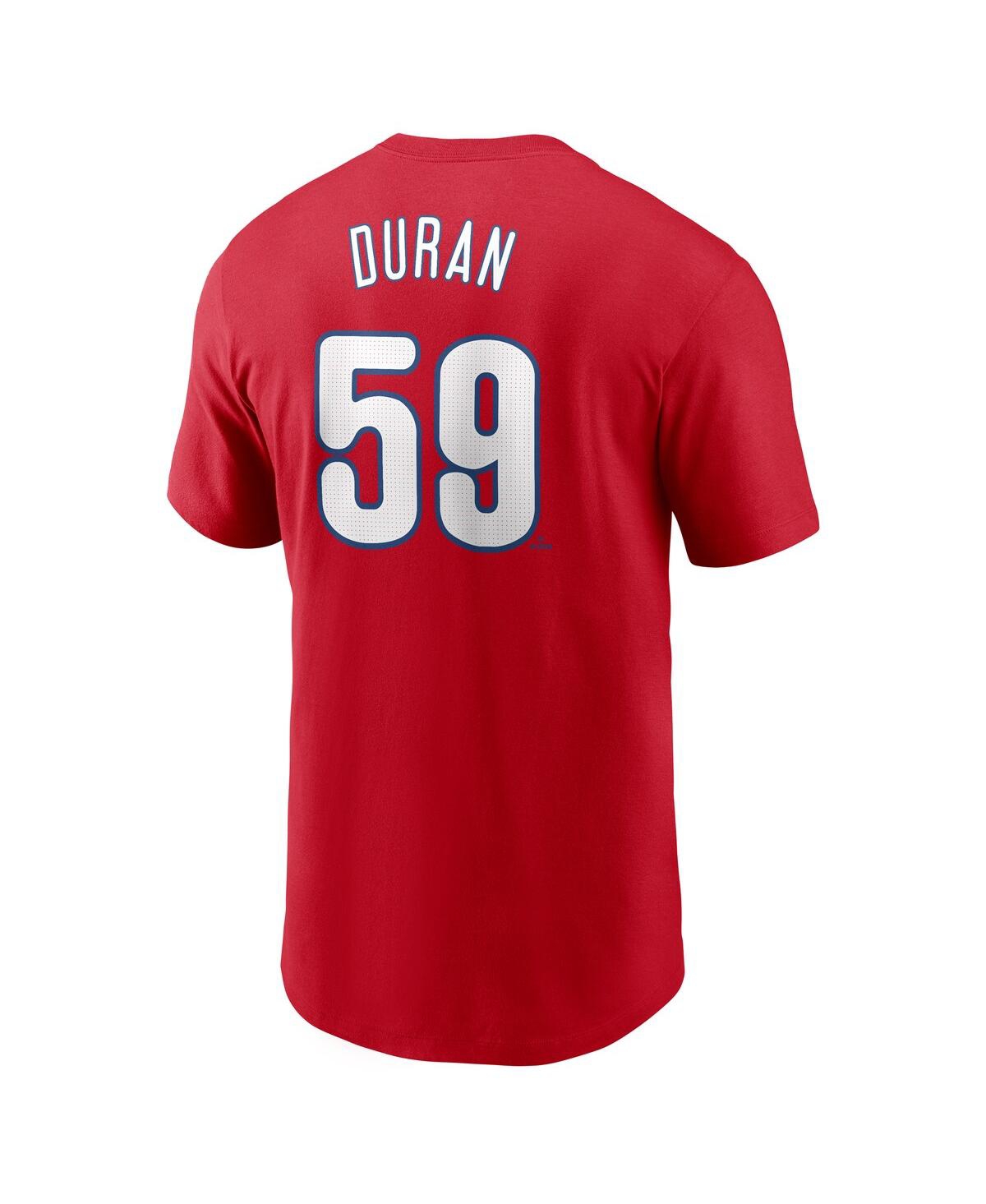Nike Men's Jhoan Duran Red Philadelphia Phillies Fuse Name Number T-shirt In Red