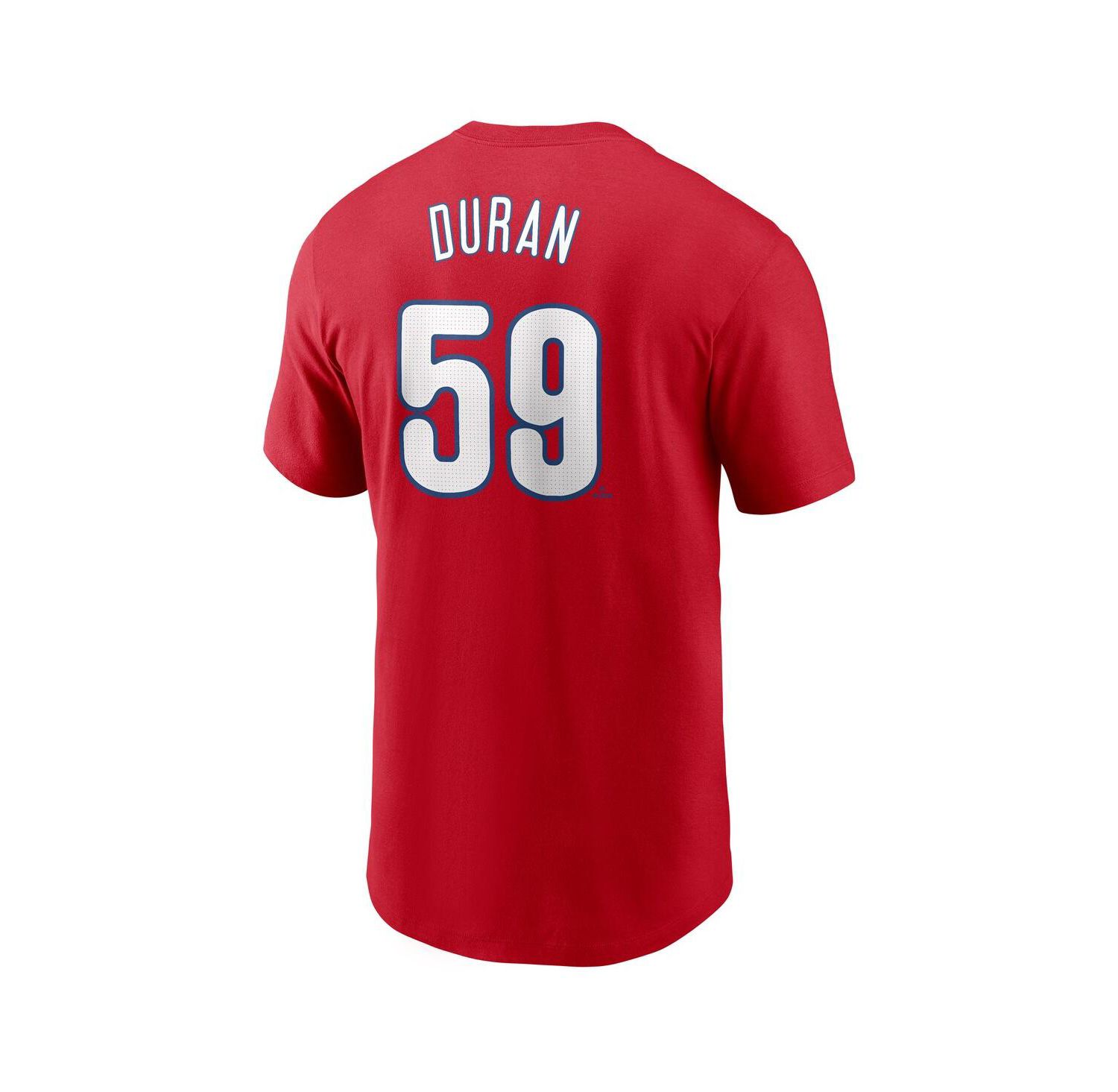 Men's Jhoan Duran Red Philadelphia Phillies Fuse Name & Number T-Shirt
