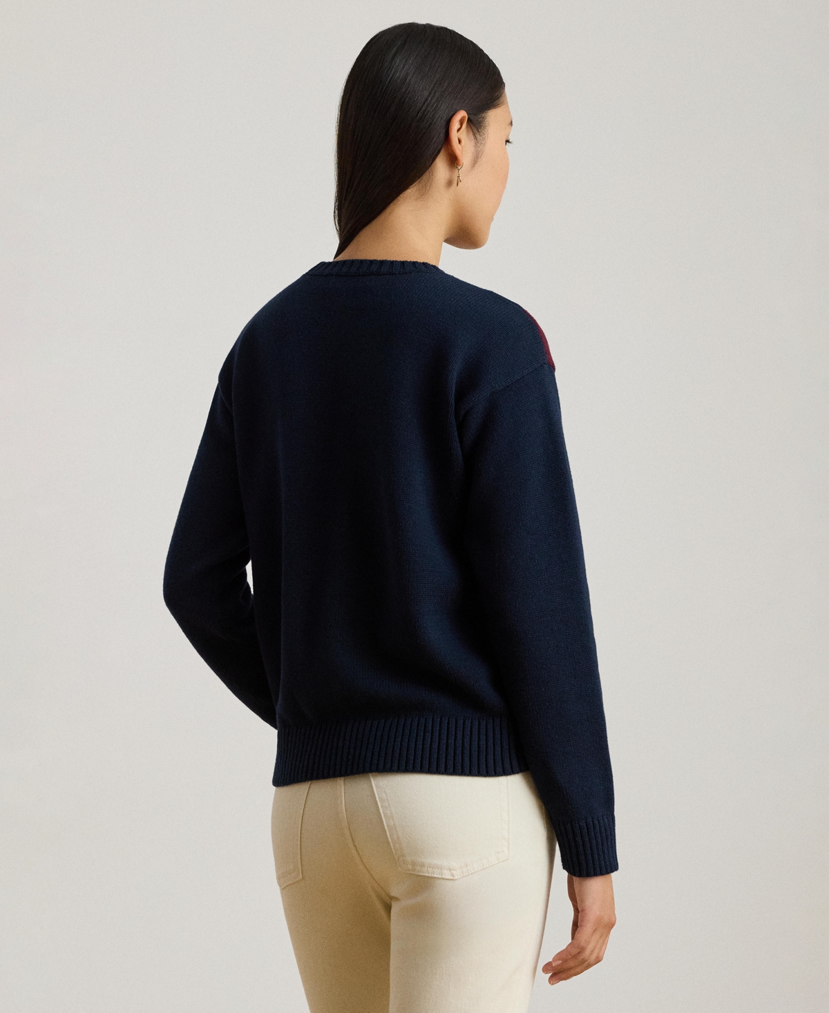 Lauren Ralph Women's Riednee Crest Combed Pull-On Sweater
