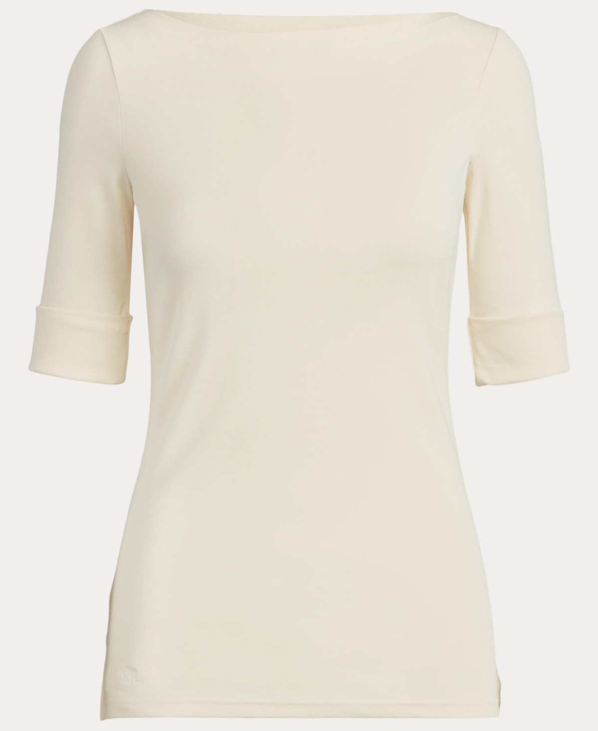 Ralph Lauren Stretch Cotton Boatneck T-shirt In Brown