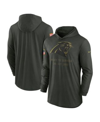 Nike - Men's Forest Green Carolina Panthers 2025 Salute to Service Sideline Dri-FIT Lightweight Hooded Pullover