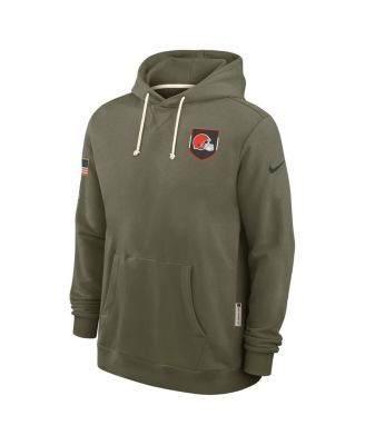 Men's Olive Cleveland Browns 2025 Salute to Service Sideline Standard Issue Dri-FIT Hoodie