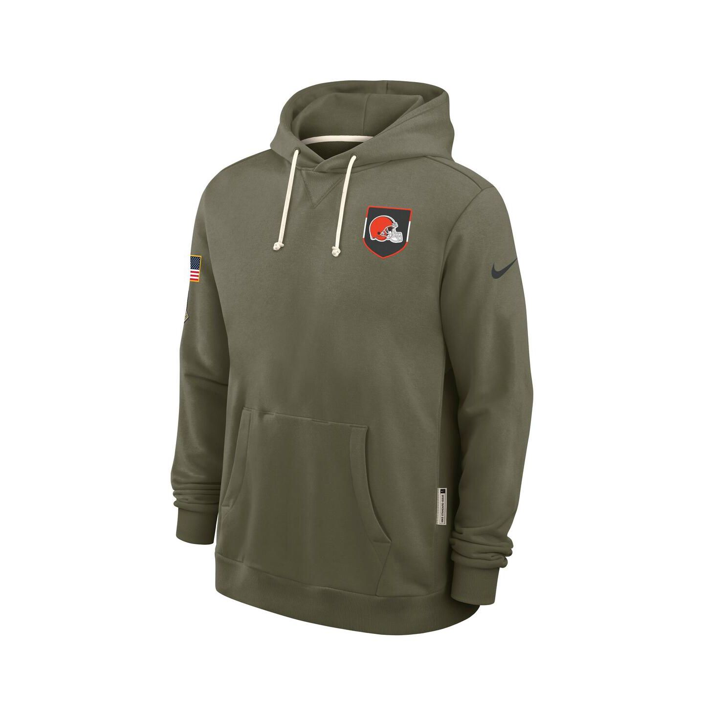 Мужское худи Nike Olive Cleveland Browns 2025 Salute to Service Sideline Standard Issue Dri-FIT — фото 4