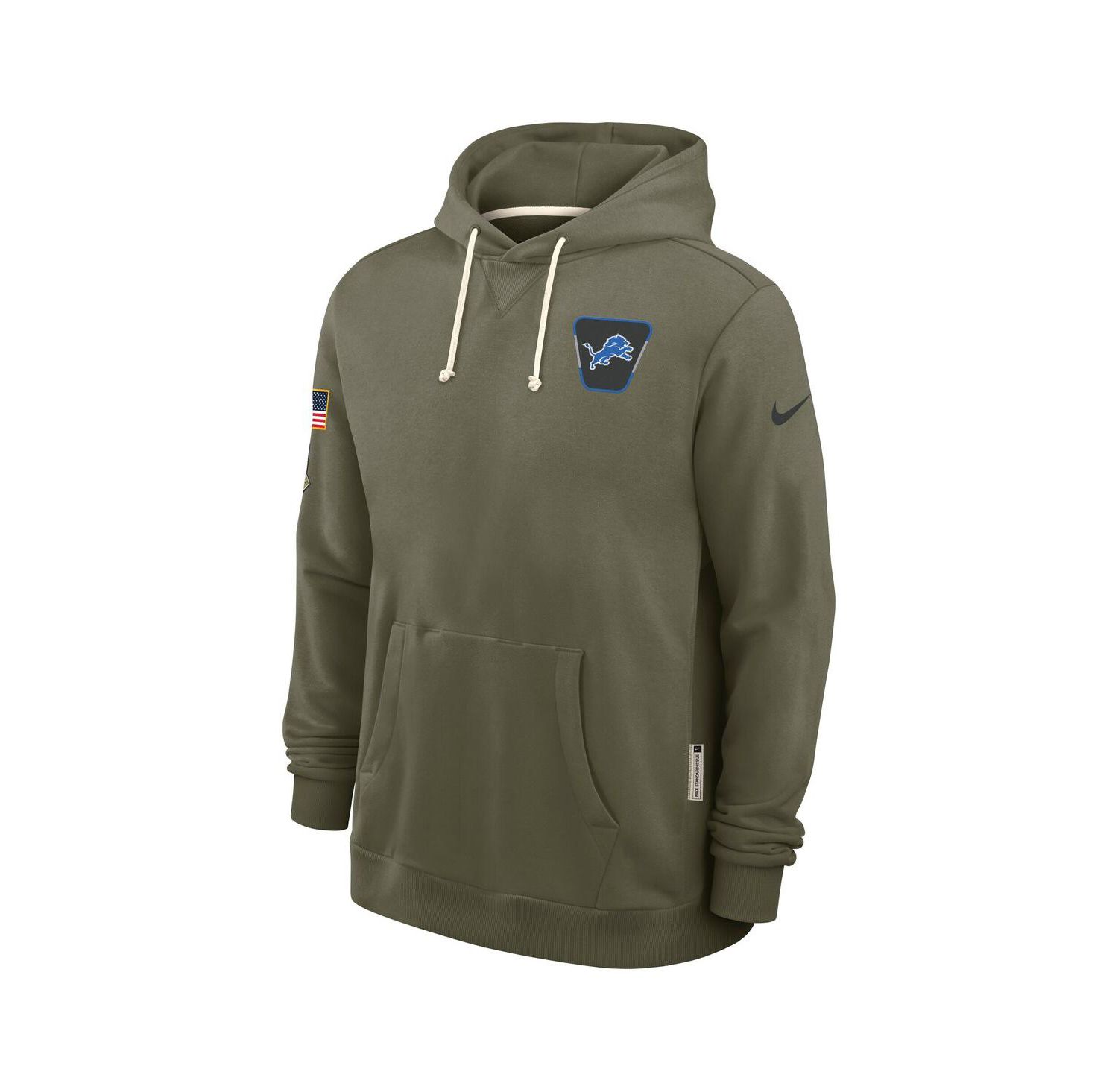 Men's Olive Detroit Lions 2025 Salute to Service Sideline Standard Issue Dri-FIT Hoodie