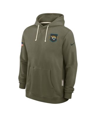 Men's Olive Jacksonville Jaguars 2025 Salute to Service Sideline Standard Issue Dri-FIT Hoodie