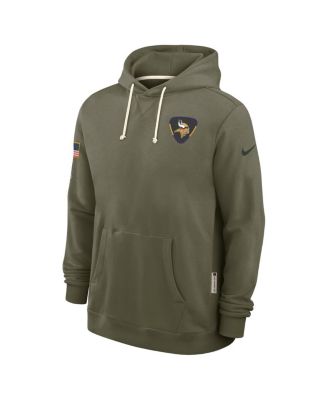 Men's Olive Minnesota Vikings 2025 Salute to Service Sideline Standard Issue Dri-FIT Hoodie