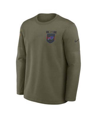 Men's Olive Buffalo Bills 2025 Salute to Service Sideline Coaches Therma-FIT Long Sleeve T-Shirt