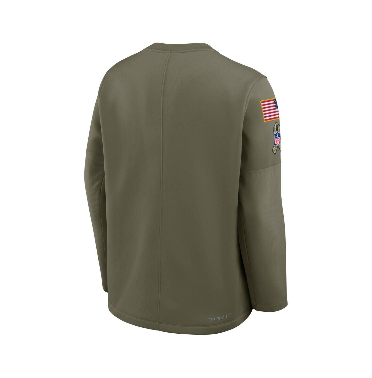 Мужская футболка Nike Olive Cincinnati Bengals 2025 Salute to Service Sideline Coaches Therma-FIT Long Sleeve — фото 3