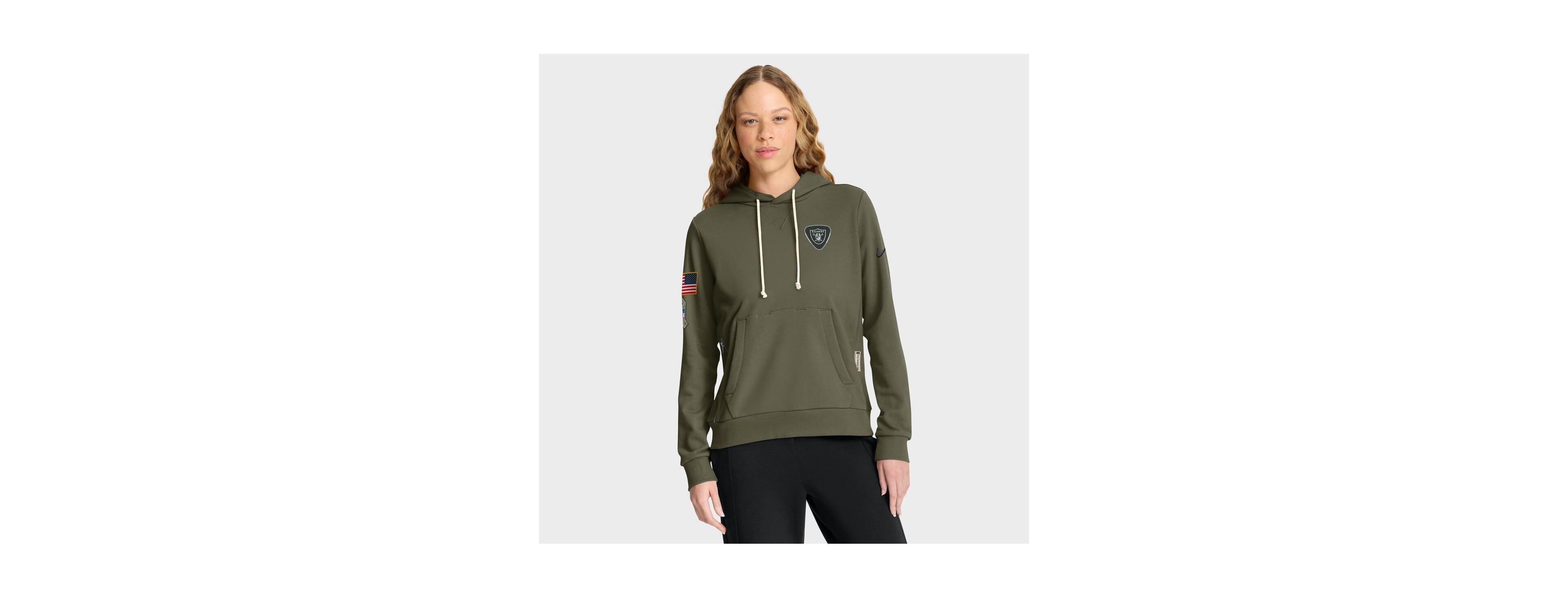 Nike Women's Olive Las Vegas Raiders 2025 Salute to Service Sideline Standard Issue Dri-fit Hoodie