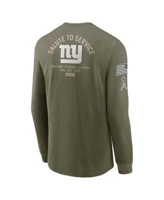 Men's Olive New York Giants 2025 Salute to Service Sideline Long Sleeve T-Shirt