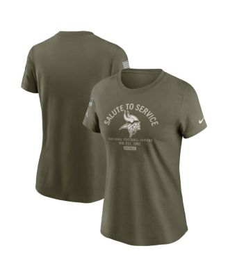 Nike - Women's Olive Minnesota Vikings 2025 Salute to Service Sideline T-Shirt