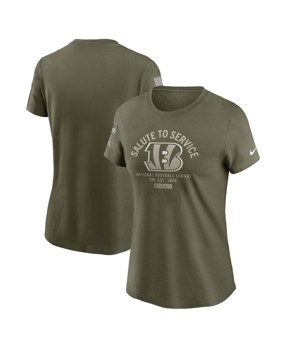 Nike Women's Olive Cincinnati Bengals 2025 Salute To Service Sideline T-shirt In Green