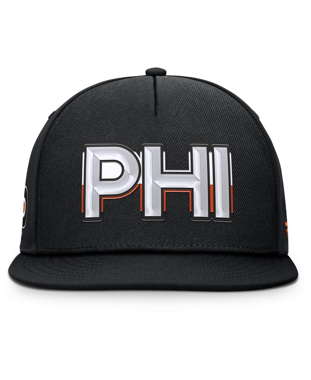 Fanatics Men's Black Philadelphia Flyers Authentic Pro Rink Team Code Snapback Hat In Black