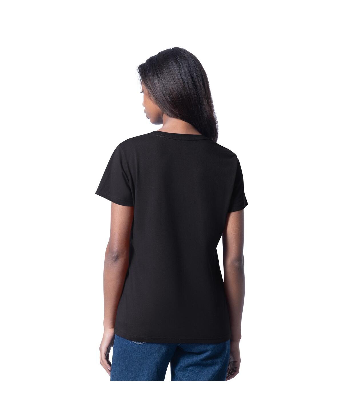 G-iii 4her By Carl Banks Women's Black Ross Chastain Cheer Dance V-neck T-shirt In Black