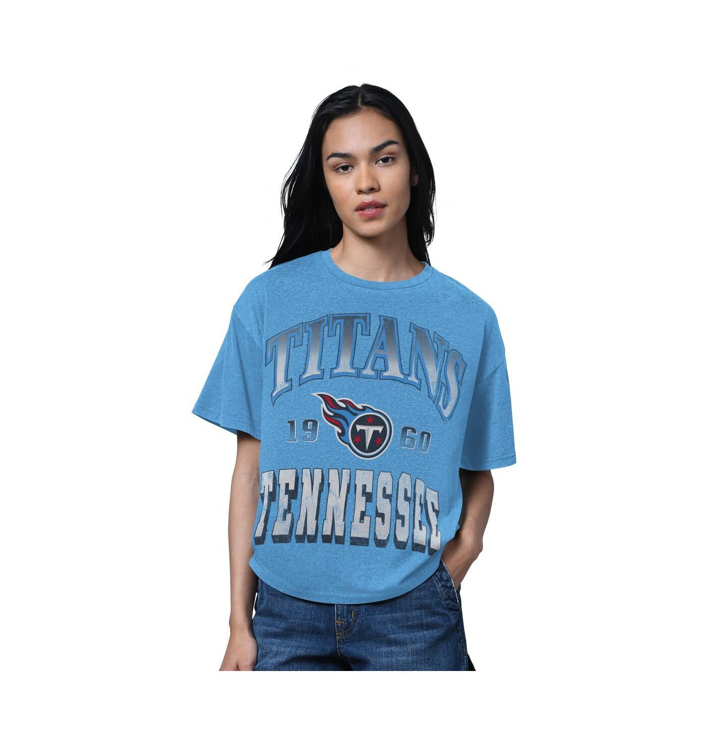 Женская футболка Starter Light Blue Tennessee Titans Oversized Hall of Fame — фото 1