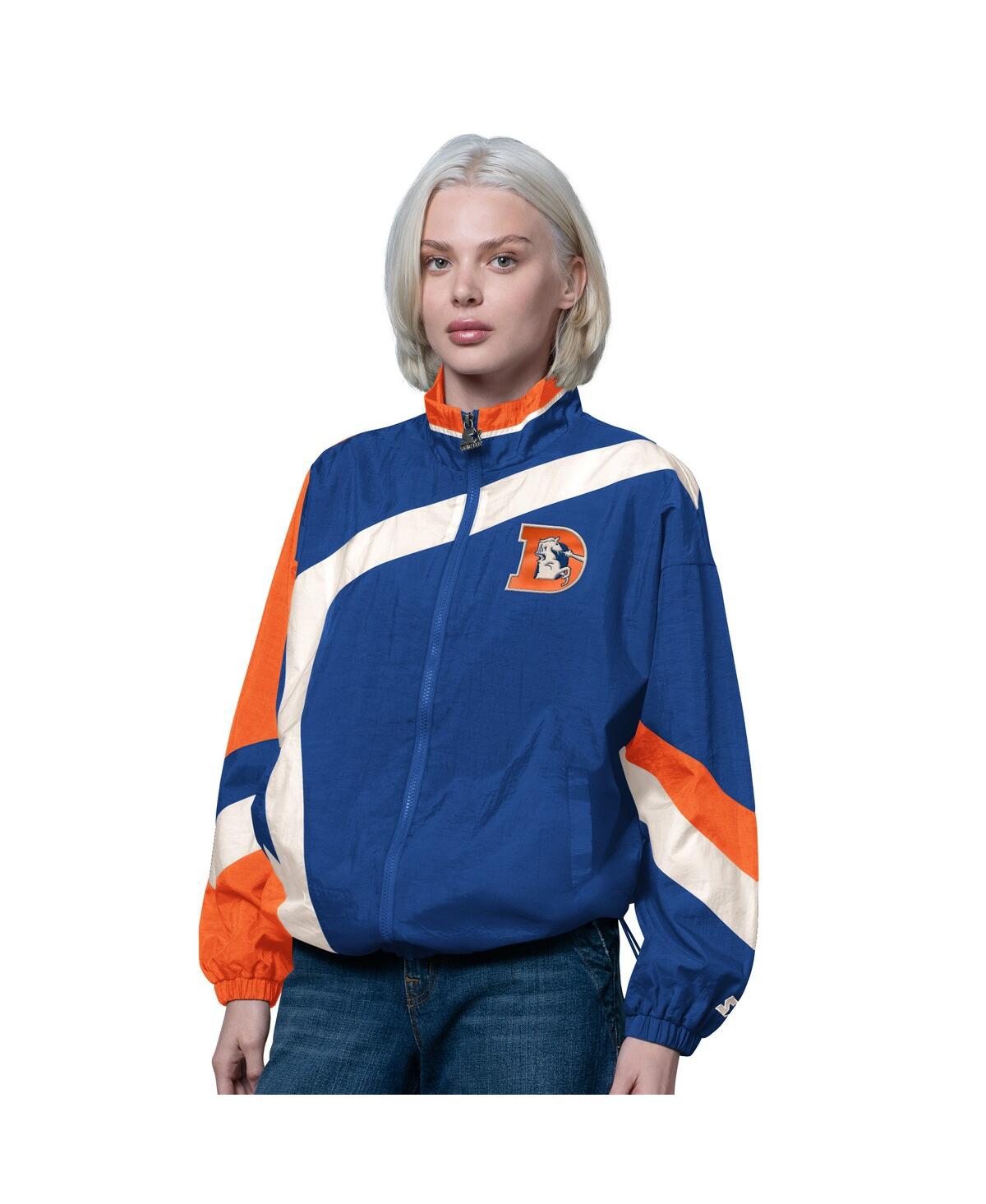 Starter Royal/orange Denver Broncos Vintage 1st Quarter Full-zip Windbreaker In Multi