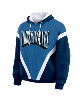 Women's Blue/Navy Minnesota Timberwolves Color-Block Full-Zip Windbreaker Jacket