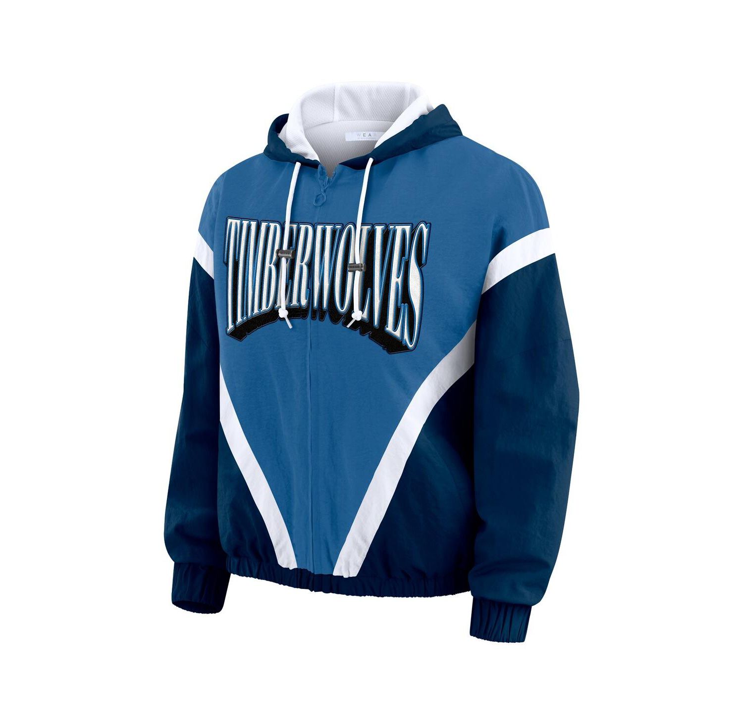 Women's Blue/Navy Minnesota Timberwolves Color-Block Full-Zip Windbreaker Jacket