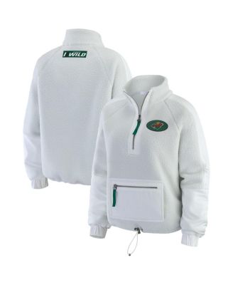 WEAR by Erin Andrews - Women's Gray Minnesota Wild Polar Fleece Quarter-Zip Jacket