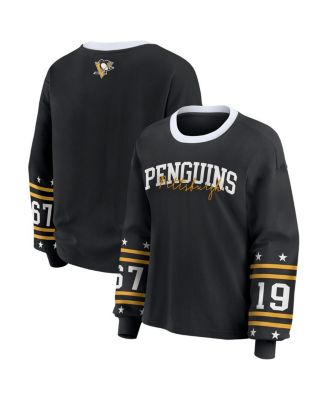 WEAR by Erin Andrews - Women's Black Pittsburgh Penguins Long-Sleeve Sport T-Shirt