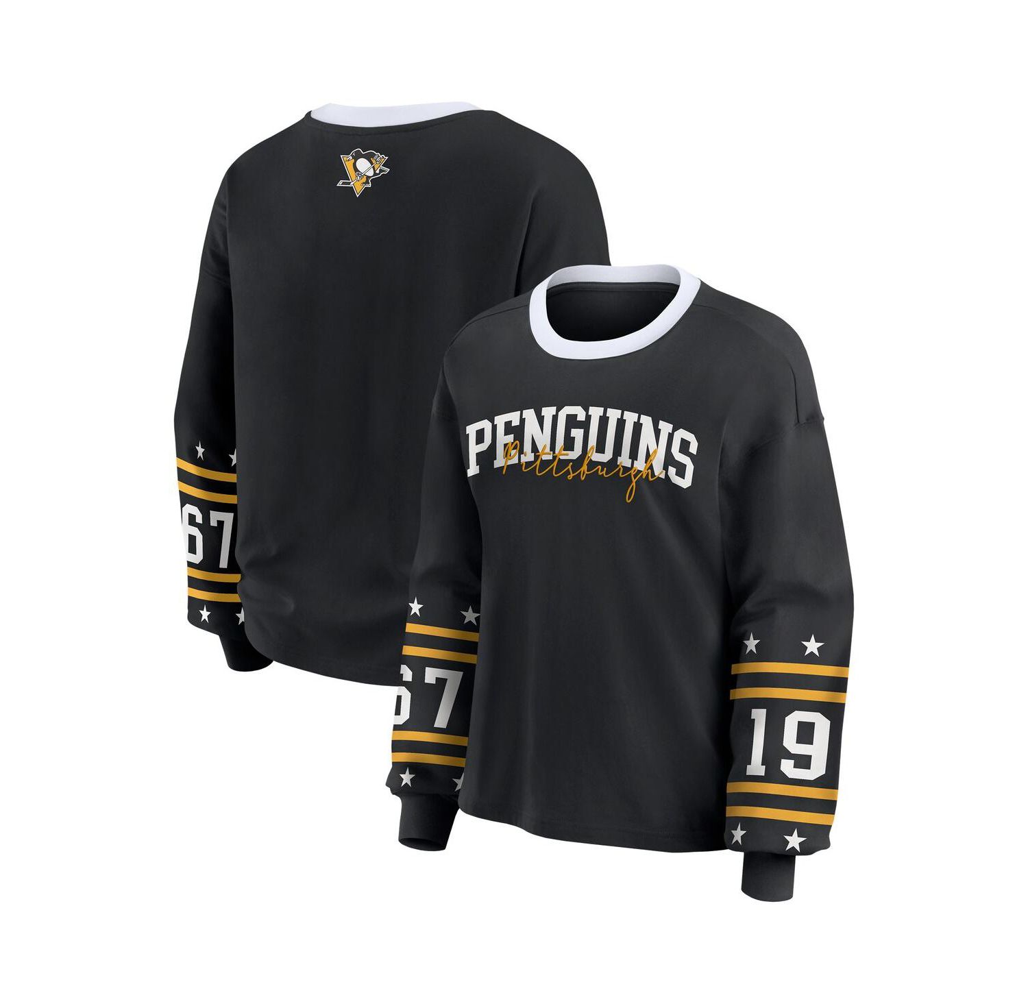 Women's Black Pittsburgh Penguins Long-Sleeve Sport T-Shirt
