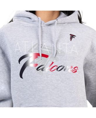 Women's Gray Atlanta Falcons Shadow Logo Fleece Pullover Hoodie