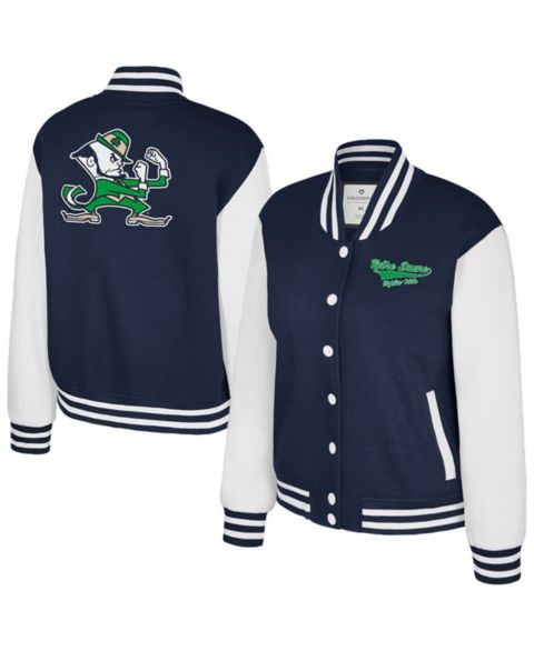 Женские куртки Colosseum Women's Navy Notre Dame Fighting Irish French Baguette Full Snap Fleece Jacket