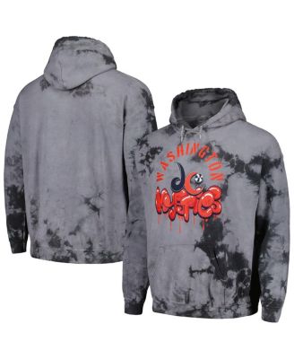 Stadium Essentials - Men's and Women's Charcoal Washington Mystics Street Art Dark Crystal Tie-Dye Washed Pullover Hoodie