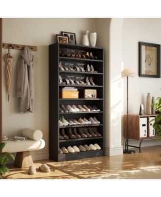 9-Tier Wood Shoe Storage Cabinet (Holds 40-45 Pairs)