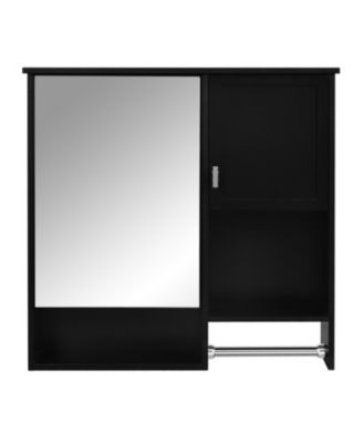 29'' x 28'' Wall Mounted Bathroom Medicine Cabinet with Mirror & Towel Bar
